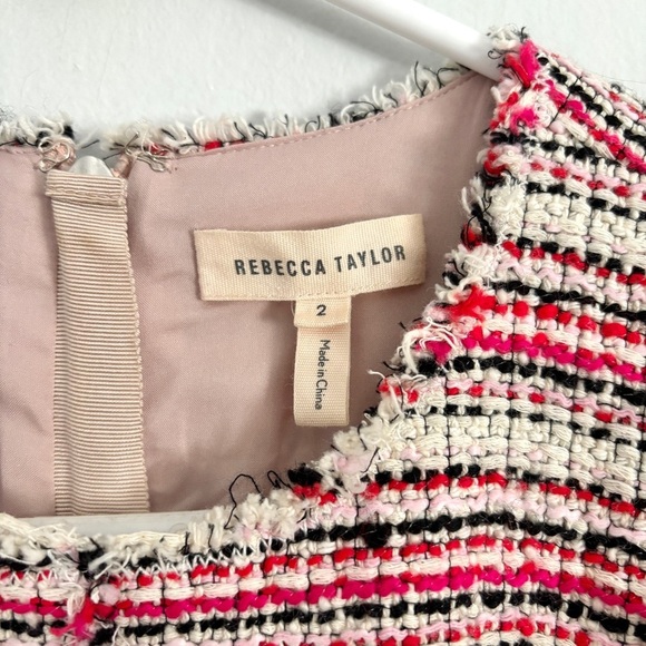 Rebecca Taylor Optic Tweed Sheath Dress & Jacket Outfit Set Candy Apple Red Sz 2 - Picture 4 of 15